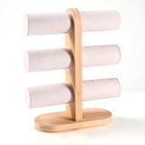 Wood Bracelet Display Stand Three-Layer Jewelry Rack