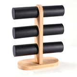 Wood Bracelet Display Stand Three-Layer Jewelry Rack
