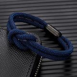 Two-Toned Bondage Rope Square Knot Bracelet with 316L Magnet