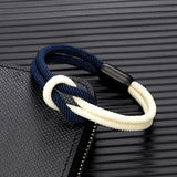 Two-Toned Bondage Rope Square Knot Bracelet with 316L Magnet