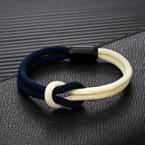 Two-Toned Bondage Rope Square Knot Bracelet with 316L Magnet