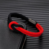 Two-Toned Bondage Rope Square Knot Bracelet with 316L Magnet