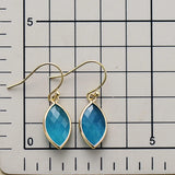 Minimalist Marquise Labradorite Dangle Earrings Modernism Earring