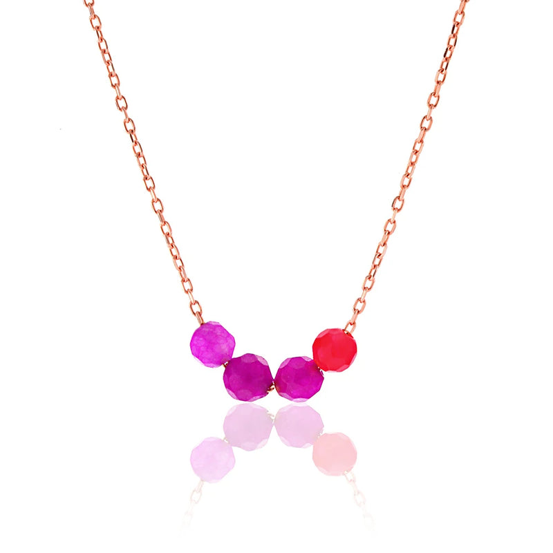 Rose Plated Agate Necklace