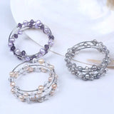 Baroque Pearl Crystal Bead Bracelet Bangle