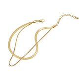 Double Snake Chain Stainless Steel Female Anklet - Timeless Colour