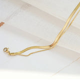 Double Snake Chain Stainless Steel Female Anklet - Timeless Colour