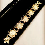 Women's Moroccan Alloy Coin Bracelet with Sunflower Work