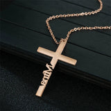 Religion Cross with Name Necklace Mother's Pendant Necklace