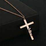 Religion Cross with Name Necklace Mother's Pendant Necklace