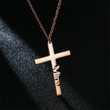 Religion Cross with Name Necklace Mother's Pendant Necklace