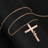 Religion Cross with Name Necklace Mother's Pendant Necklace