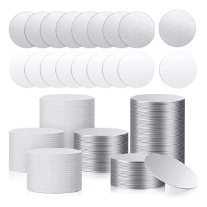 Sublimation Blank Aluminum Stickers Set Round Bezel Pendant Tray Sheet Discs