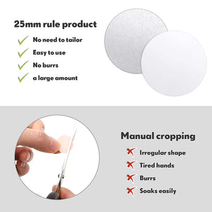 Sublimation Blank Aluminum Stickers Set Round Bezel Pendant Tray Sheet Discs
