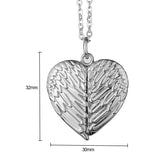 Angel Wings Locket Photo Necklace Pendants Transfer Printing Jewelry