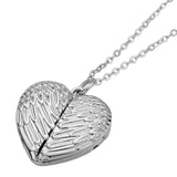Angel Wings Locket Photo Necklace Pendants Transfer Printing Jewelry