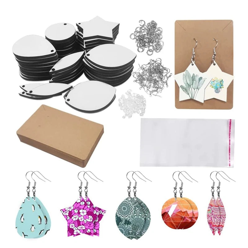 Sublimation Blank Earrings, Various Patterns Heat Transfer