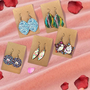 Sublimation Blank Earrings, Various Patterns Heat Transfer