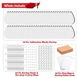 Sublimation Earrings Kit with Hooks Jump Rings Ear Plugs Holder Cards Bags