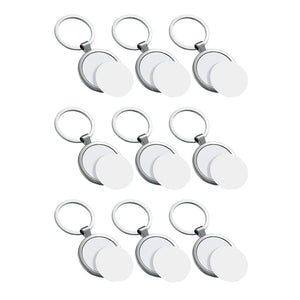 Round Heat Transfer Keychain Metal Board Key Rings Sublimation Blank Keychain
