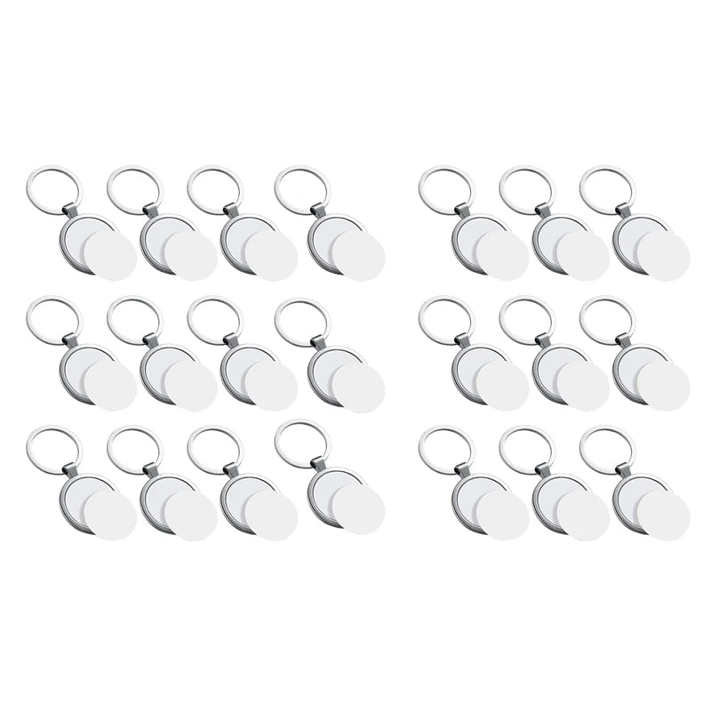Round Sublimation Blank Keychain Metal Board Key Rings