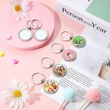 Round Sublimation Blank Keychain Metal Board Key Rings