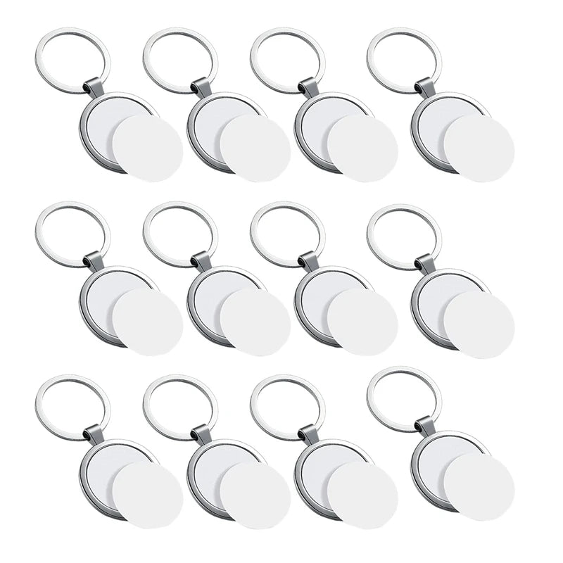 Round Heat Transfer Keychain Metal Board Thick Sublimation Photo Keychain