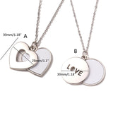 Sublimation Blank Necklace Heart-shaped/Round Hollow Flat Chain Pendant Jewelry