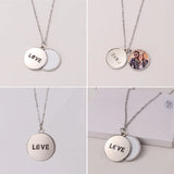 Sublimation Blank Necklace Heart-shaped/Round Hollow Flat Chain Pendant Jewelry