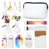 Sublimation Blanks: Earring, Keychain, Makeup Bag, Heat Transfer DIY Craft