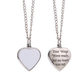 Sublimation Cremation Necklace Memorial Ashes Keepsake/Urn Necklace