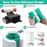 Green Silicone Mug Wrap for Heat Press Sublimation Machine, 3 Thicknesses