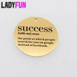 Success Charm Stainless Steel Charms Success Definition Pendant