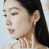 Leaf Shape Stud Earring 925 Silver Shell Woman Earrings Daily Wear Jewelry