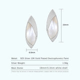 Leaf Shape Stud Earring 925 Silver Shell Woman Earrings Daily Wear Jewelry