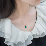 Malachite Hexagon Necklace Geometric Honeycomb Pendant 925 Sterling Silver