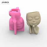 Succulent Flower Pot Silicone Mold Big Head Doll Resin Casting Mold