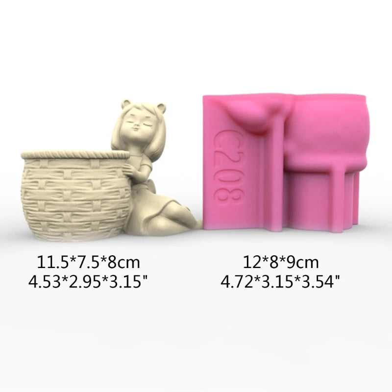 DIY Succulents Flower Pot Resin Silicone Mold for Garden Concrete Candle Crafts