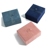 Suede Jewelry Box Double Open Velvet Ring Pendant Earrings Stud Necklace Box