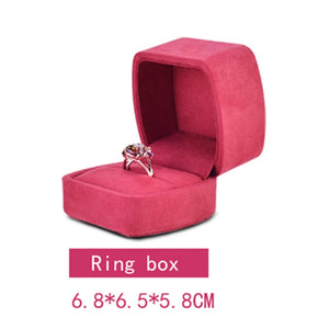 Suede Ring Box Single Pearl Stud Earrings Pendant Necklace Bracelet Packaging