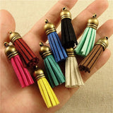 100pcs Suede Tassel Keychain Cellphone Straps DIY Charms 38MM Leather Tassels