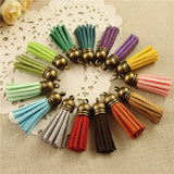 100pcs Suede Tassel Keychain Cellphone Straps DIY Charms 38MM Leather Tassels