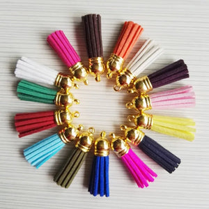 100pcs Mixed Leather Tassels for Keychain and Charm Jewelry 1.5 inch