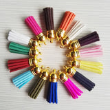 100pcs Mixed Leather Tassels for Keychain and Charm Jewelry 1.5 inch
