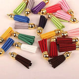 100pcs Mixed Leather Tassels for Keychain and Charm Jewelry 1.5 inch