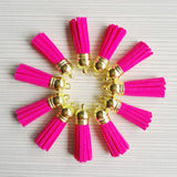 100pcs Mixed Leather Tassels for Keychain and Charm Jewelry 1.5 inch