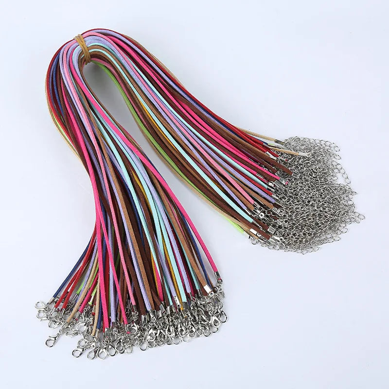 Suede Cord 27mm 30pcs/Lot Mix Colour Velvet Cord Necklace Rope