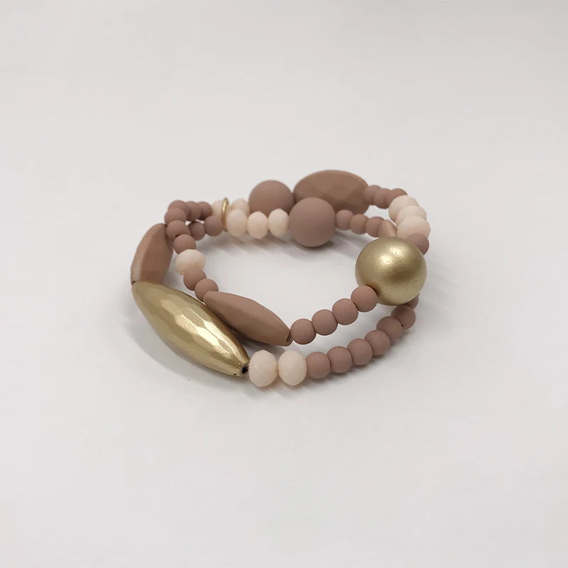 Boho Charm Glass Resin Beads Bracelets for Women