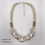 Boho Jewelry Earthy Necklace Gothic Natural Cotton Cords Collares
