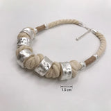 Boho Jewelry Earthy Necklace Gothic Natural Cotton Cords Collares